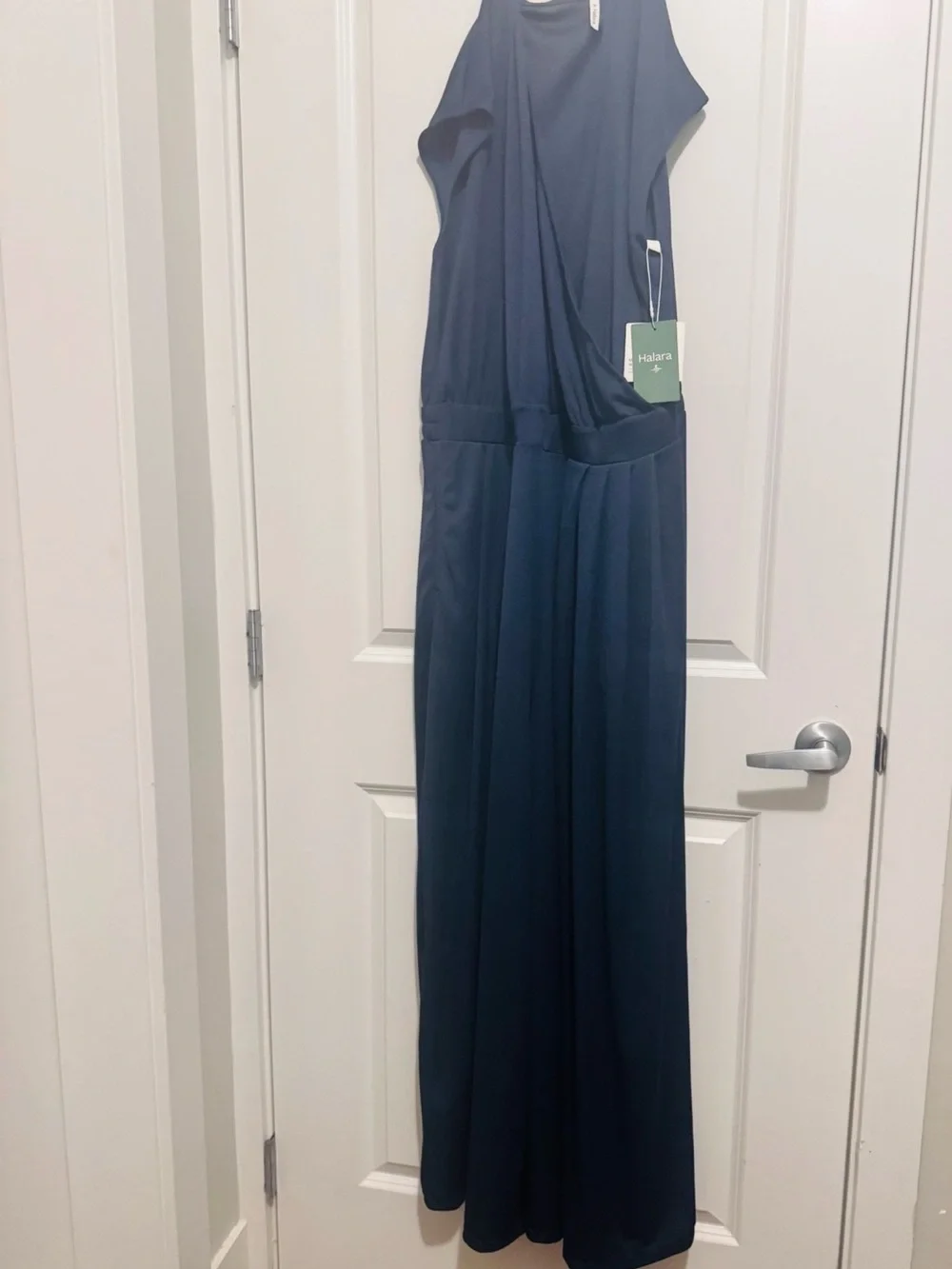 HALARA Navy Wrap-Style Wide-Leg Jumpsuit NEW WITH TAG - Picture 3 of 8